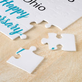 Puzzle Anniversaire Amusement & Coeur en blanc : (Côté)