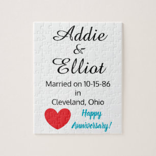 Puzzle Anniversaire Amusement & Coeur en blanc :