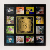 Puzzle Anniversaire Année Photo Black Gold Art Deco (Horizontal)