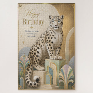 Puzzle Anniversaire de la Panthère des Neiges Dorée Éléga
