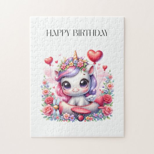 Puzzle Anniversaire de Licorne Pilote (Vertical)