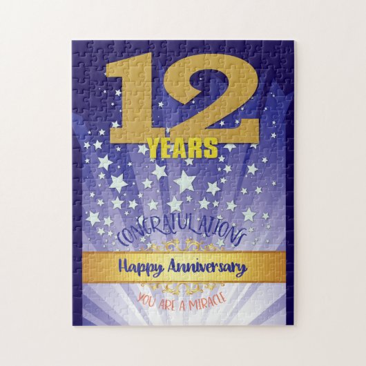 Puzzle Anniversaire de récupération de 12 ans chiffre gra (Vertical)