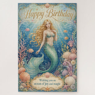 Puzzle Anniversaire de sirène enchantée sous les vagues