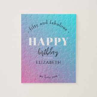 Puzzle Anniversaire Design minimaliste aux couleurs paste