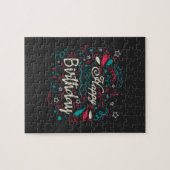 Puzzle anniversaire heureux décoratif (Horizontal)