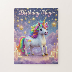 Puzzle Anniversaire Magie poster Whimsical licorn enfants