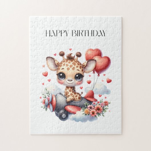 Puzzle Anniversaire Pilote Girafe (Vertical)