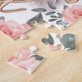 Puzzle Anniversaire Rose Gold Balloon Lettres & Floral (Côté)