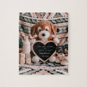 Puzzle Annonce de grossesse avec une peluche de chiot ado (Vertical)