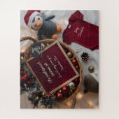 Puzzle Annonce de grossesse dans un panier de Noël festif (Vertical)
