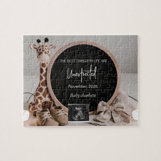 Puzzle Annonce de grossesse neutre à dévoiler en souvenir (Horizontal)