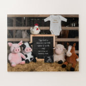 Puzzle Annonce de grossesse numérique avec de mignons ani (Horizontal)