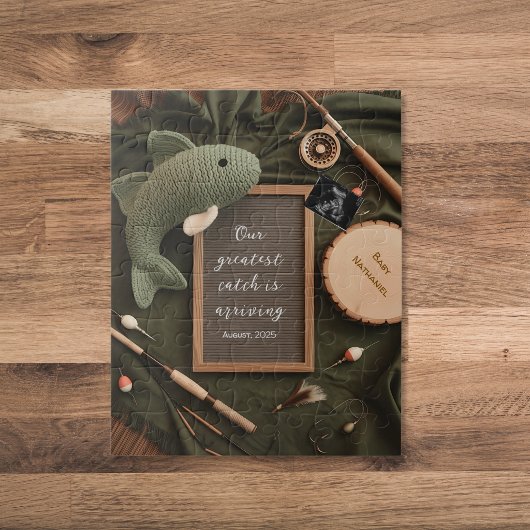 Puzzle Annonce de grossesse sur le thème de la pêche rust