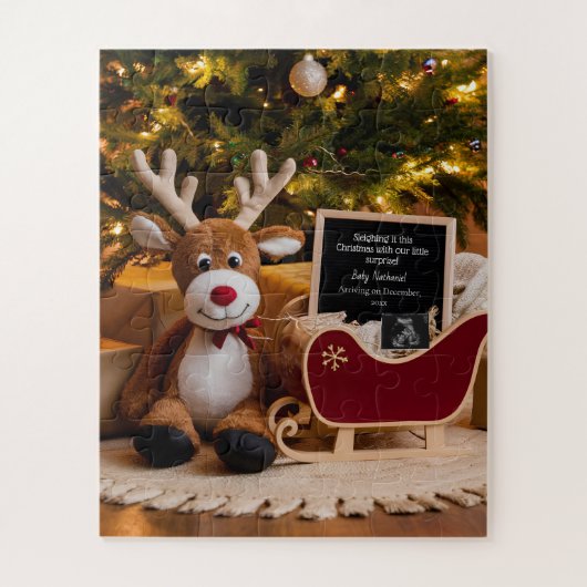 Puzzle Annonce de grossesse traîneau de Noël (Vertical)