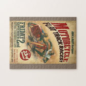 Puzzle Annonce plate de voie de moto vintage (Horizontal)