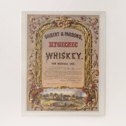Puzzle Annonce Vintage Pour Whiskey Hygiénique Gilbert & (Vertical)