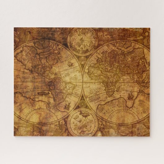 Puzzle Antique carte de l'Atlas du Vieux-Monde (Horizontal)
