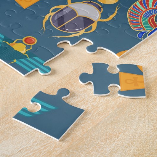 Puzzle Antique Egypt Pattern, Hieroglyphics digital paper (Côté)