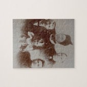 Puzzle Antique Famille Collage Photo B&W Image (Horizontal)
