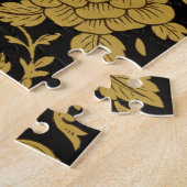 Puzzle Antique Gold Floral Indian Lac-work Black Pattern (Côté)