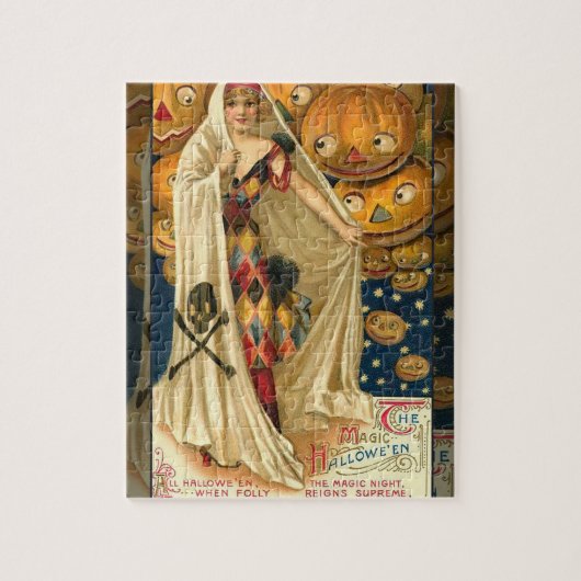 Puzzle Antique Halloween Jack-o'-lantern Costume Femme (Vertical)