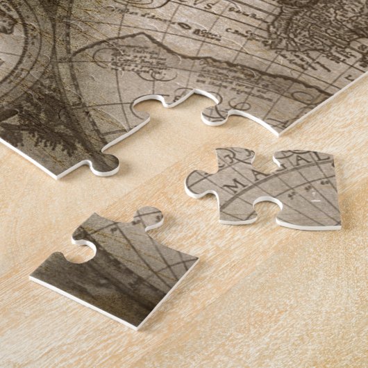 Puzzle Antique Historique Ancien Monde Atlas Continents (Côté)