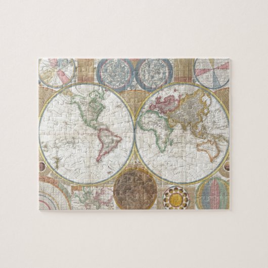 Puzzle Antique Historique Ancien Monde Atlas Continents (Horizontal)