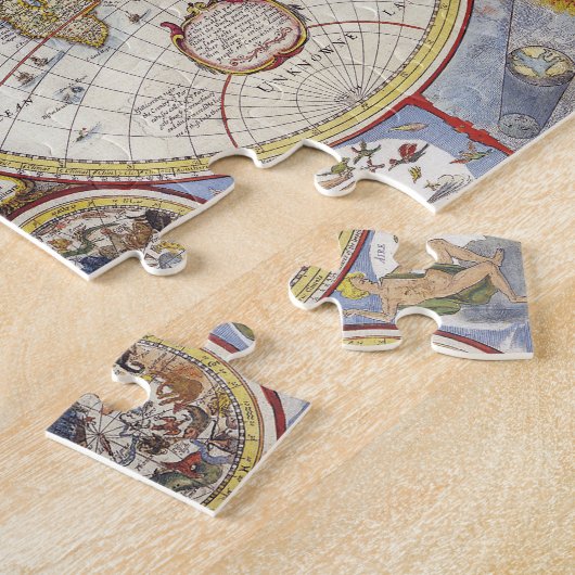 Puzzle Antique Historique Ancien Monde Atlas Continents (Côté)