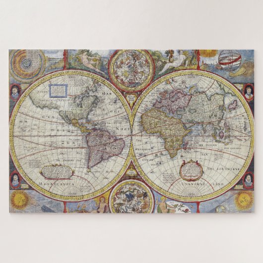 Puzzle Antique Historique Ancien Monde Atlas Continents (Horizontal)