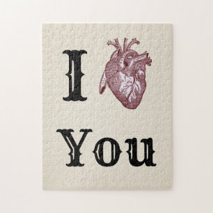 Puzzle Antique I Heart You