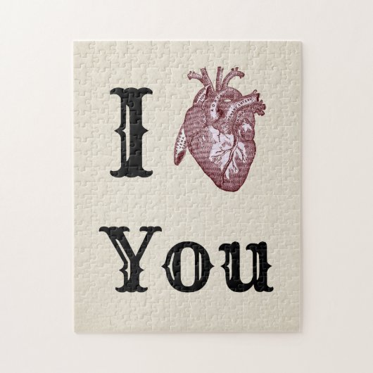 Puzzle Antique I Heart You (Vertical)