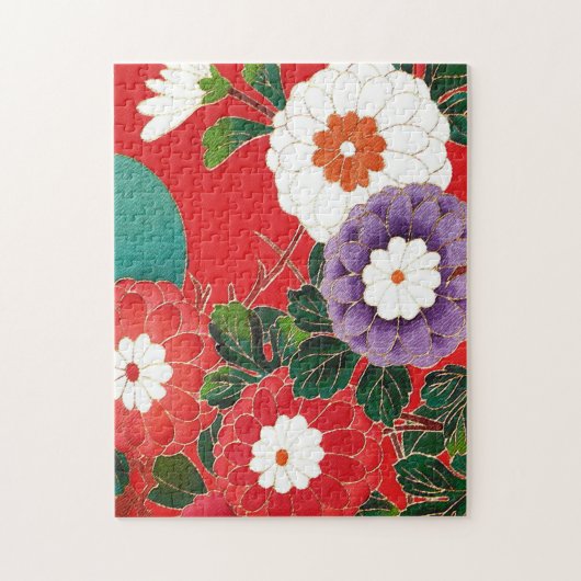 Puzzle Antique Japonais Brocade Deep Red (Vertical)