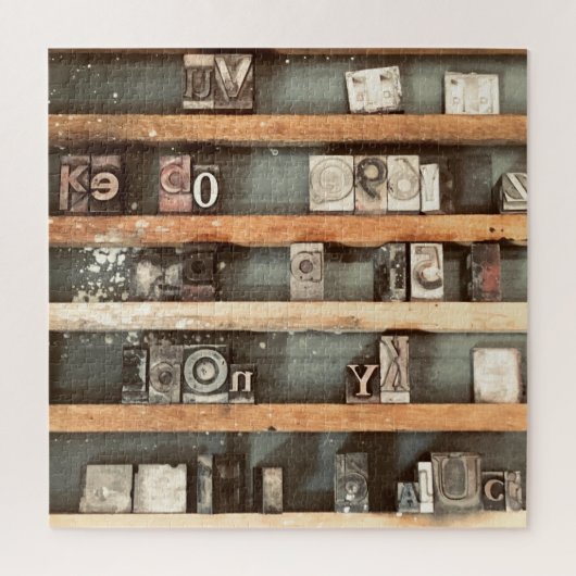 Puzzle antique printing block stamps (Vertical)