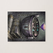 Puzzle Antique Steampunk Cauldron sur la pile de livres d (Horizontal)