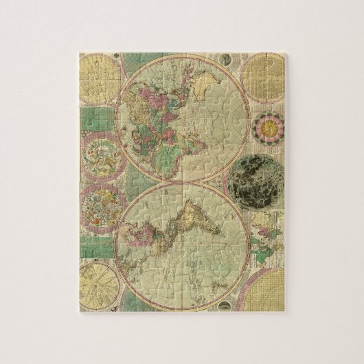 Puzzle Antique World Map by Carington Bowles, environ 178 (Vertical)
