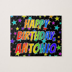 Puzzle "ANTONIO" Prénom, amusant "HEUREUX ANNIVERSAIRE"
