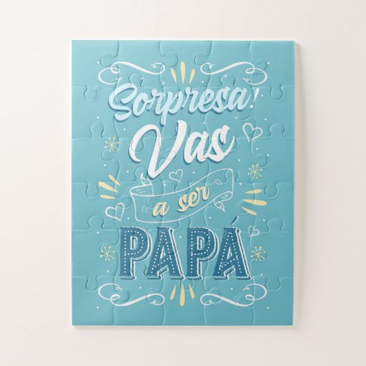 Puzzle Anuncio de Embarazo Artístico Azul (Vertical)