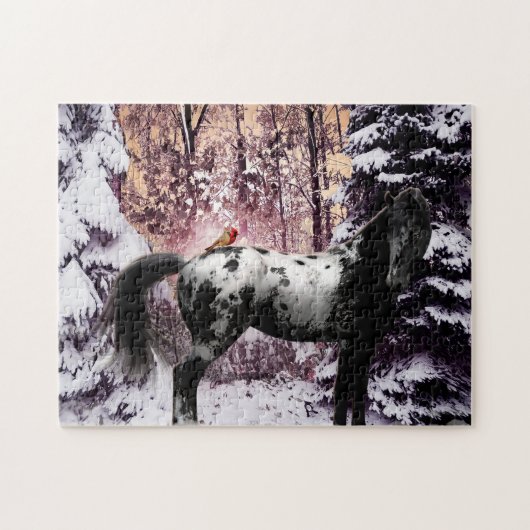 Puzzle Appaloosa Horse & Cardinals (Horizontal)