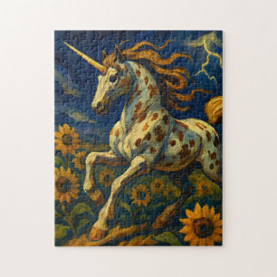 Puzzle Appaloosa Unicorne dans une tempête