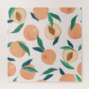 Puzzle Appricot de Pêche : Motif Tropical Sans Seamless.