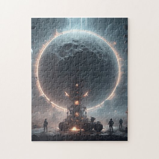 Puzzle Après la longue nuit, la pleine lune commence à re (Vertical)