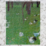 Puzzle Après la pluie, poulets de jardin par Gustav Klimt<br><div class="desc">After the Rain (Garden with Chickens in St. Agatha) (1899) de Gustav Klimt est une peinture vintage de paysage d'art victorien. Une scène nature avec des poulets dans le champ de jardin pré mangeant de l'herbe sur une ferme avec des arbres dans l'arrière - plan. À propos de l'artiste :...</div>