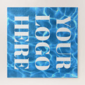 Puzzle Aqua Blue Swimming Pool Photo for Your Logo (Horizontal)