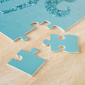 Puzzle Aqua Parties scintillant Unicorn devis personnalis (Côté)