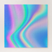 Puzzle Aqua Pink Iridescente Rainbow Ombre Wave (Horizontal)
