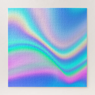 Puzzle Aqua Rose Iridescent Arc-en-ciel Ombré Vague