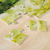 Puzzle Aquarelle Abstraite Paysage Vert Bleu (Côté)