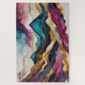 Puzzle Aquarelle Abstraite peinture de paysage or (Vertical)