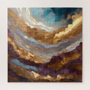 Puzzle Aquarelle Abstraite peinture de paysage or