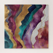 Puzzle Aquarelle Abstraite peinture de paysage or (Horizontal)